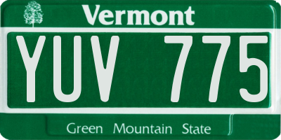 VT license plate YUV775