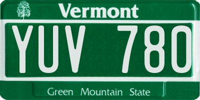 VT license plate YUV780