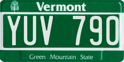 VT license plate YUV790