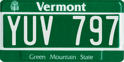 VT license plate YUV797