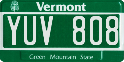 VT license plate YUV808