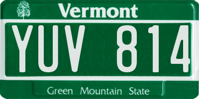 VT license plate YUV814