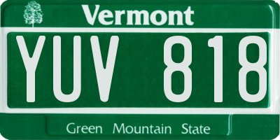 VT license plate YUV818