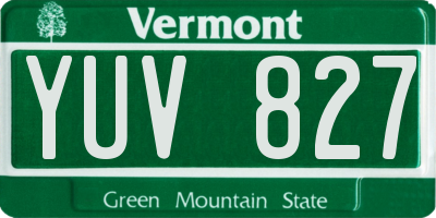 VT license plate YUV827