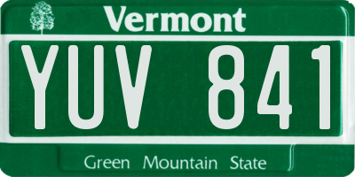 VT license plate YUV841
