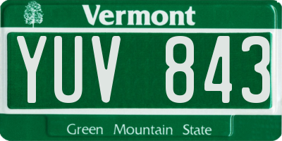 VT license plate YUV843
