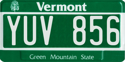 VT license plate YUV856