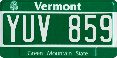 VT license plate YUV859