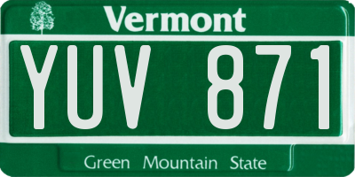 VT license plate YUV871