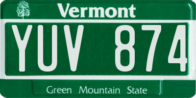 VT license plate YUV874