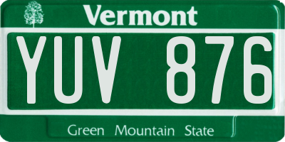 VT license plate YUV876