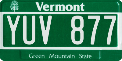 VT license plate YUV877