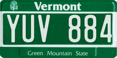 VT license plate YUV884