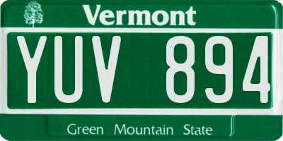 VT license plate YUV894