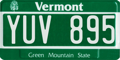 VT license plate YUV895