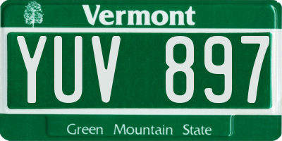 VT license plate YUV897
