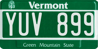 VT license plate YUV899