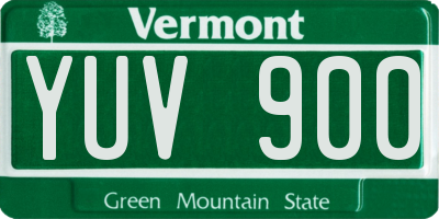 VT license plate YUV900