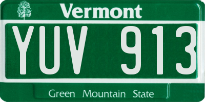 VT license plate YUV913