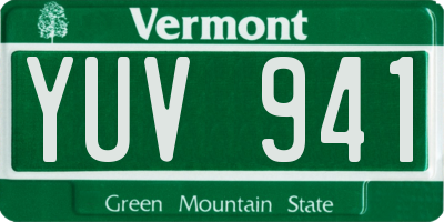 VT license plate YUV941