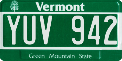 VT license plate YUV942