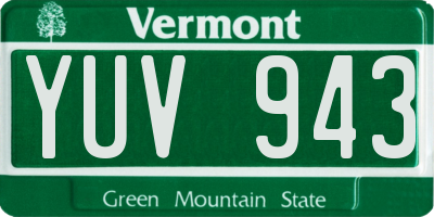 VT license plate YUV943