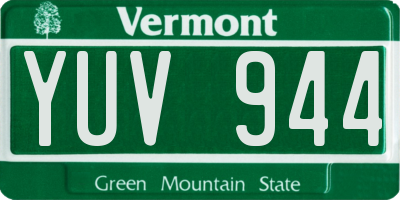 VT license plate YUV944
