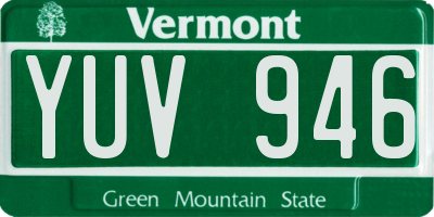 VT license plate YUV946