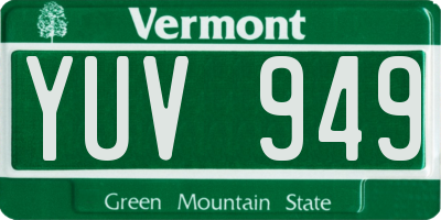 VT license plate YUV949