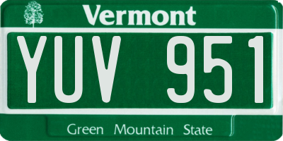 VT license plate YUV951
