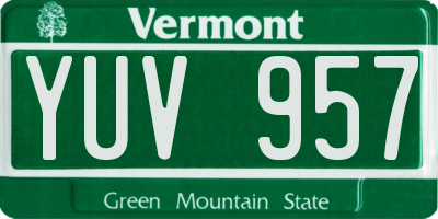 VT license plate YUV957