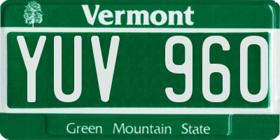 VT license plate YUV960