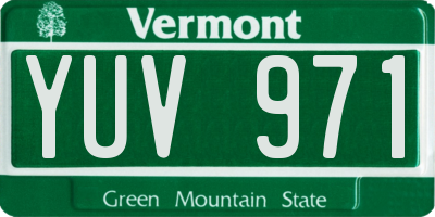 VT license plate YUV971