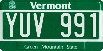 VT license plate YUV991