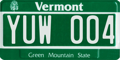 VT license plate YUW004
