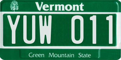 VT license plate YUW011