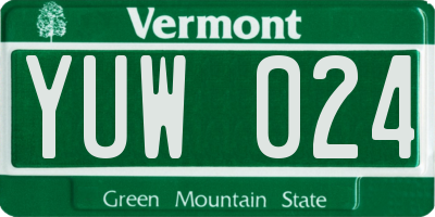 VT license plate YUW024