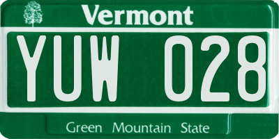 VT license plate YUW028