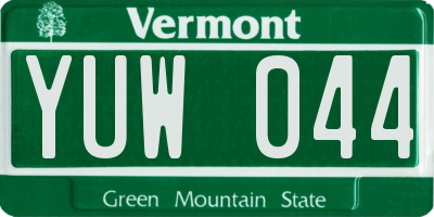 VT license plate YUW044