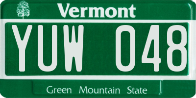 VT license plate YUW048