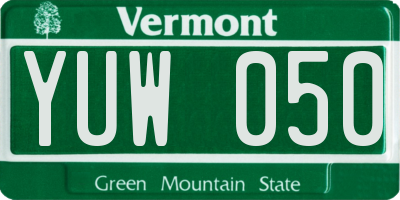 VT license plate YUW050