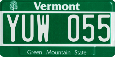 VT license plate YUW055