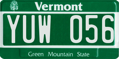 VT license plate YUW056