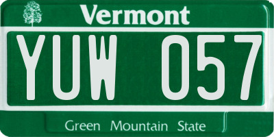 VT license plate YUW057