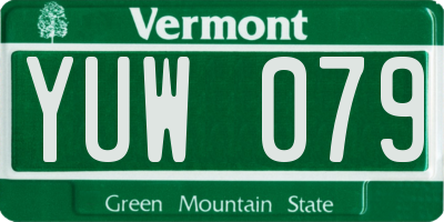 VT license plate YUW079