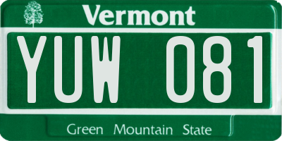 VT license plate YUW081