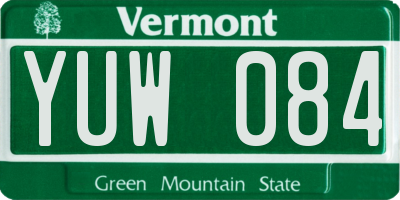 VT license plate YUW084