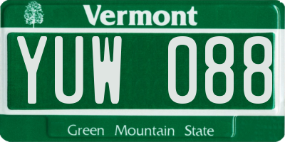 VT license plate YUW088