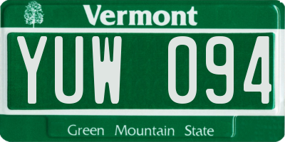 VT license plate YUW094