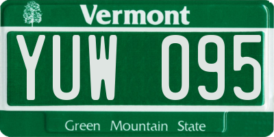 VT license plate YUW095